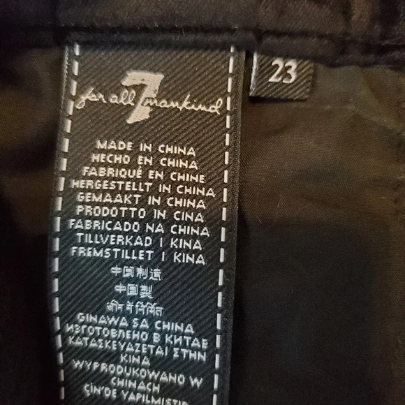 7 For All Mankind Black Velvet Wide Leg Trouser Jeans New - Picture 7 of 9